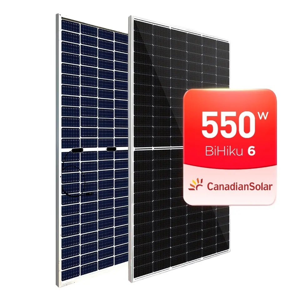 Canadian A Grade Bifacial Mono Solar Panel 530W535W540W545W550W555W for Home Solar System