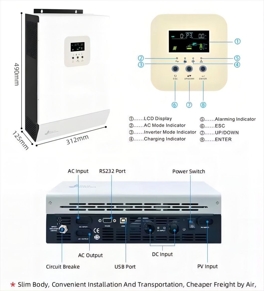 Pure Sine Wave off Grid Inverter 3kw 5kw for Solar Energy System