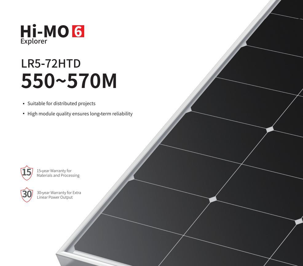 Longi Hi-Mo 6 Explorer 550/555/560/565/570W High Module Quality Bifacial Solar Panel Factory Price