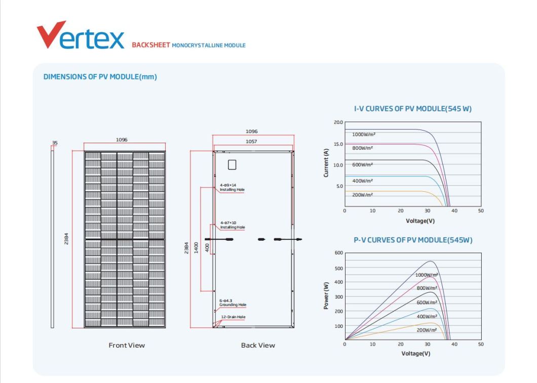 Trina Solar Half Cut 144 Cell Panels Trina panel Solar 550W Vertex Tsm550 Solar Panels for Solar System