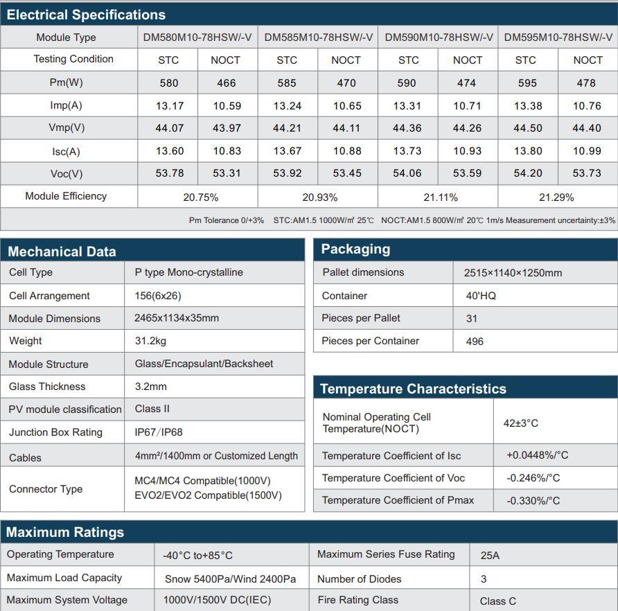 Dmegc High Quality Mono P-Type 580W585W590W595W Solar Panel for Solar System