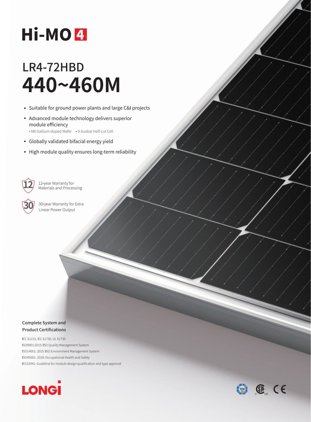 Hot Promotional Mono Photovoltaic Panel High Efficiency 182mm Half Cell Solar Panel