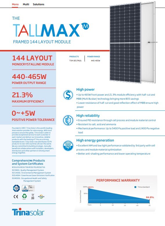 Longi/Ja/Jinko Tier 1 Mono Monocrystalline PV Module Solar Panel400/450/ 500W/550/600W