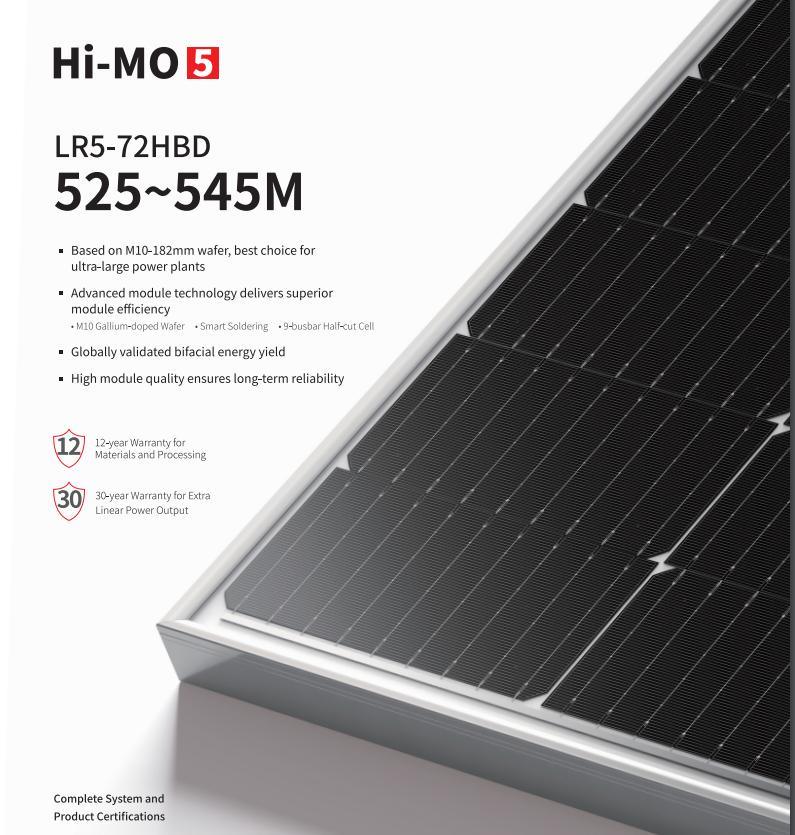 Jinko Tiger Longi Lr5-72hbd 520W/540W Bifacial Module Solar Panel
