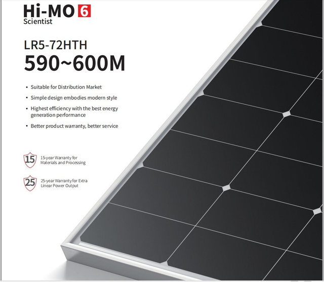 China Factory 590W595W600W Longi Solar Panels for Home System