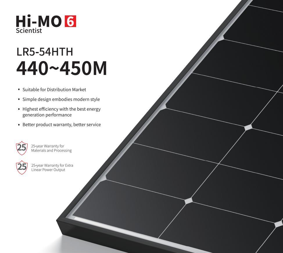 Longi Himo6 Black Frame House Hold Solar Panel 440W 445W 450W