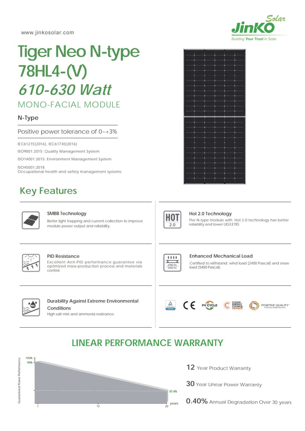 Jinko Ultra Value Black Monocrystalline Silicon Half Sliced 610W 630W Solar Panel