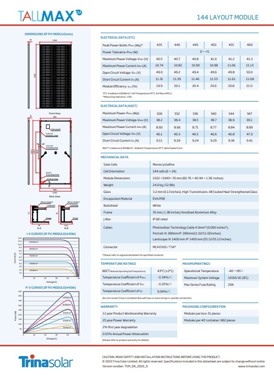 Trina Jinko Longi Half Cell Perc Mono 430/440/450/480wsolar Panel for Solar Systems