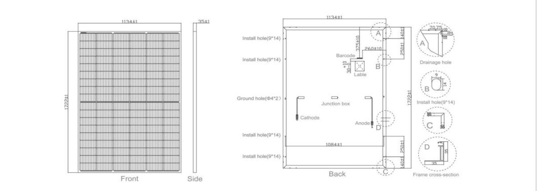 Dinghui All Black 410W Solar Panel for Lighting Household Power Supply