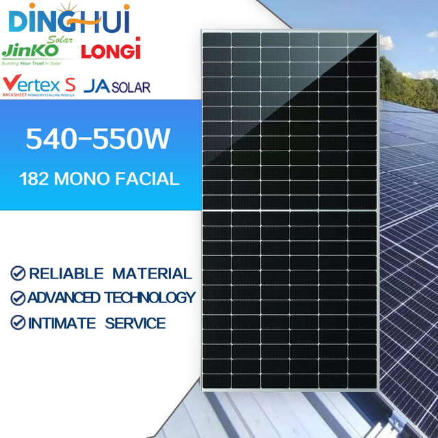 Ja Bifacial Mono 540W545W550W555W560W565W Solar Panel for Energy Solar PV System