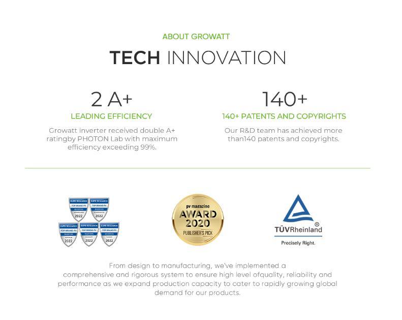 Growatt off Grid 48V 6kw SPF 6000es Plus 6000W Pure Sine Wave Solar Power Inverter