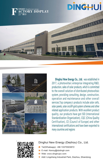 Dinghui Bifacial A Grade 540W 545W 550W Solar Panels for Solar Energy System