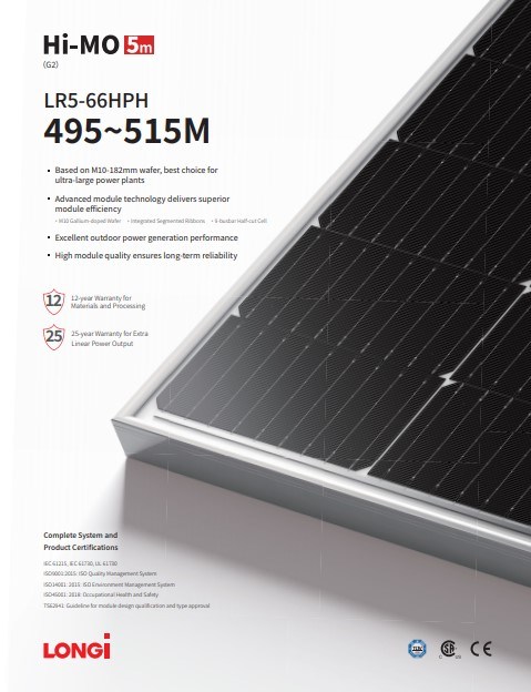 Longi/Ja/Jinko 500W 550W 560W 600W Monocrystalline144 Half Cells Solar Power Panel