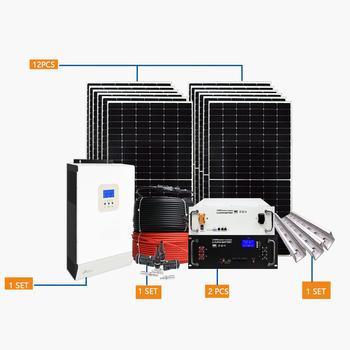 Tier1 Hybrid3/5/10/12/15/20/30/50kw on off Grid Price Inverter Battery Complete Panel System