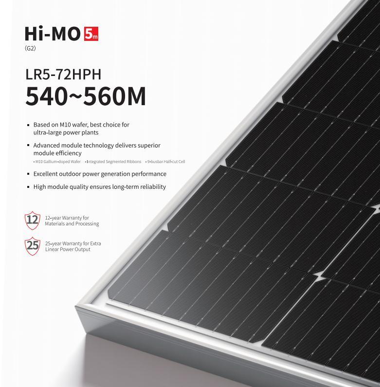 Tier 1 Solar Panels Longi Hi-Mo5 540W/550W/560W Import Solar Panels From China