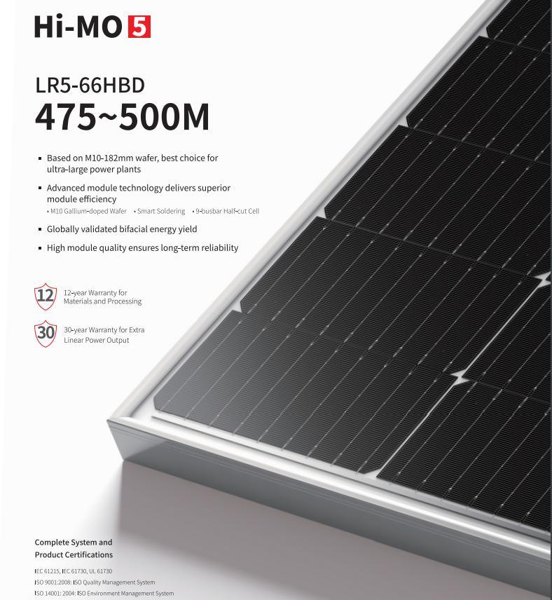 Chinese Factory Half Cell Solar Module 500W Mono Solar Panel with 25 Years Warranty