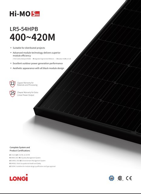 Europe Warehouse Stock All Black Solar Panels 400W 405W 410W 420W 415W Black Panel Solar