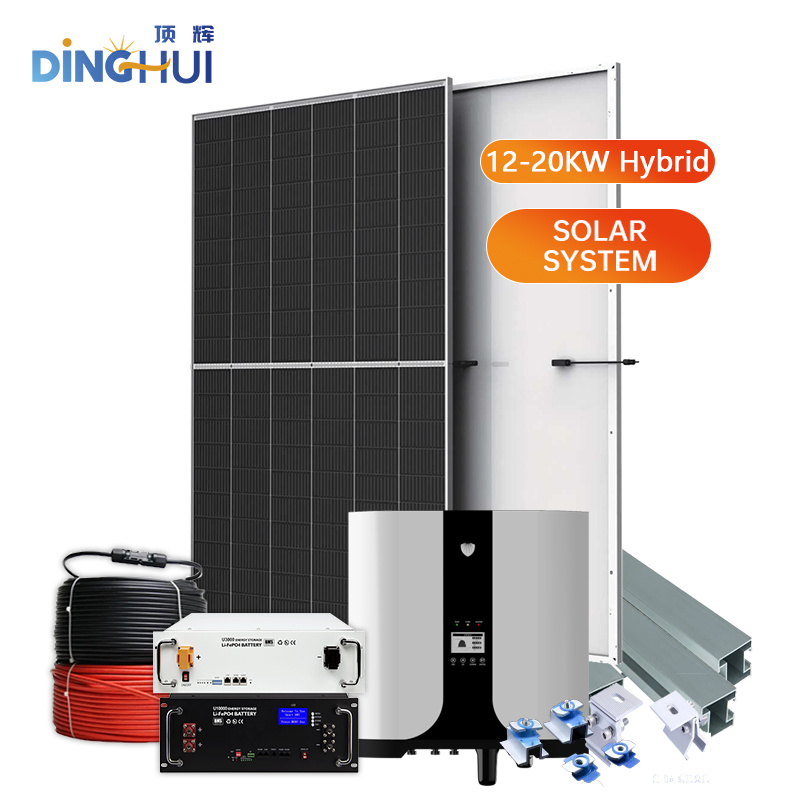 3/5/10kw on/off Grid Roof Mounting Kit Solar Energy Power System with Generator Inverter for Home/Commercial/Industry System Factory Price