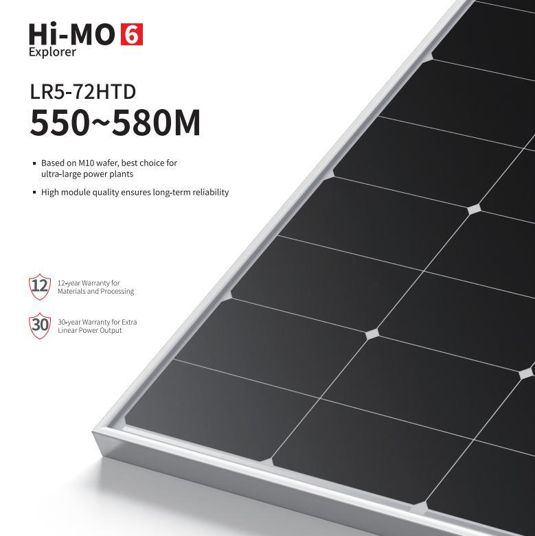 Longi Hi-Mo 6 Explorer Lr5-72htd 550-580m Solar Panels Bifacial 550W/580W