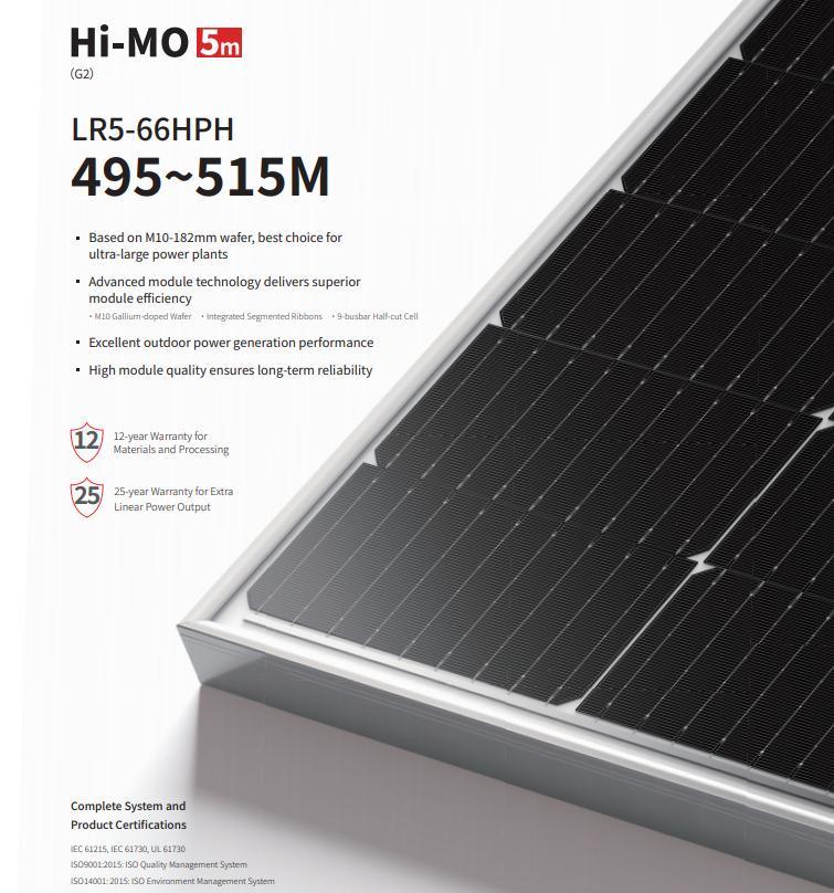 Low Price 510W Single Glass Solar Panel Monocrystalline for Home