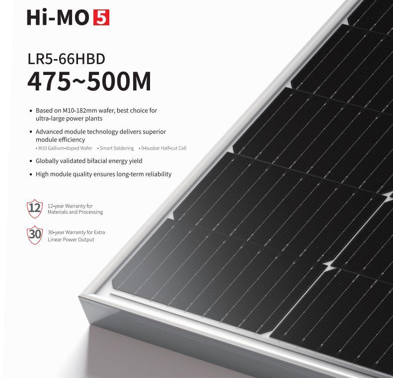 Fashionable Design Mono Bifacial House Photovoltaic PV Solar Panel 500W Price with Mc4 Connectors