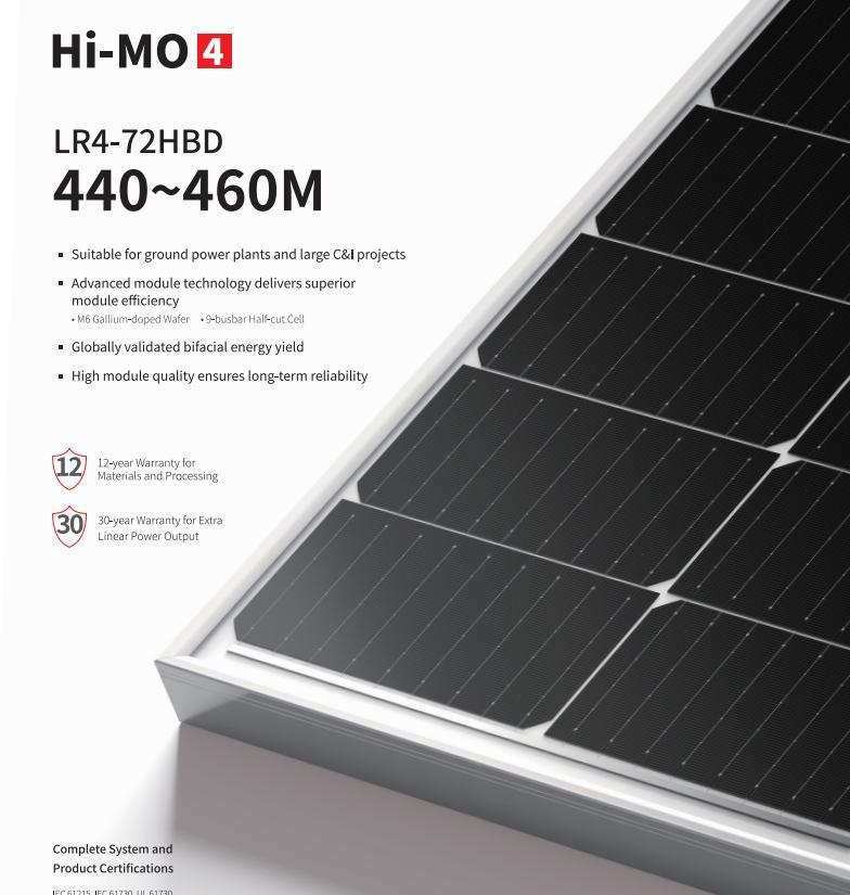 Longi Solar Full Black 460W High Quality High Efficiency Multi Busbar Solar Cell Solar Panel