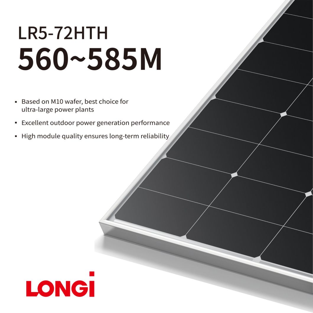 Longi Solar Panel Hot Sell Competitive Price Fast Charging Cheap Bifacial Solar Panel Longi 550W 560W Solar Energy
