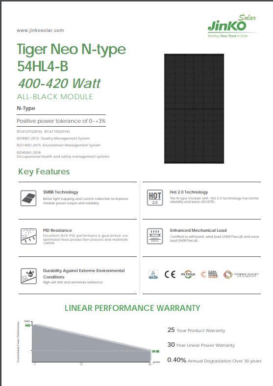 Jinkofull Black CE108 Half Cell Poly Pvflexible400/410/440/405W Mono Module Solar Panels