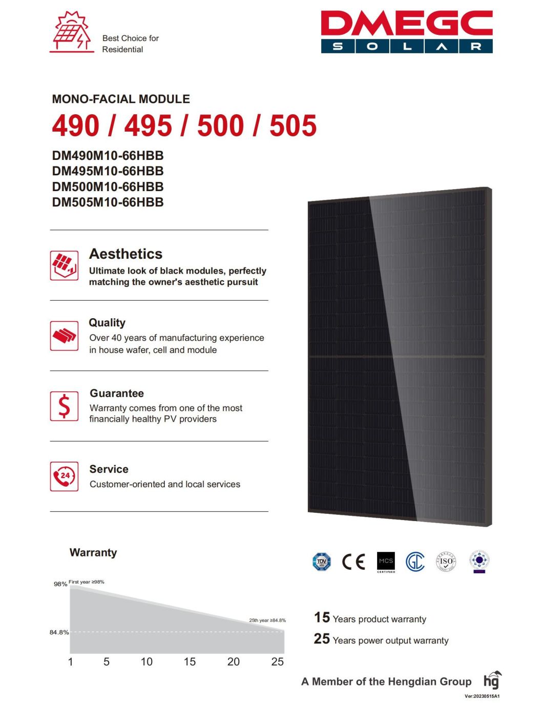 Good Selling 500W Mono Solar Panel 132cells with Good Quality 490W 495W 500W 505W All Black