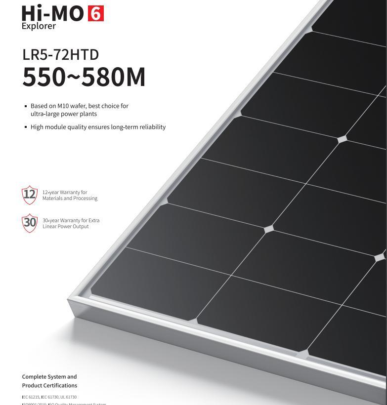 Longi Popular Sale Mono Bifacial Half Cut 182mm 580W Panel Solar Flexible PV