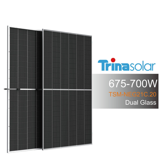 Trina Mono Module N-Type Bifacial Dual Glass 675W680W690W700W Solar Panel for Energy System