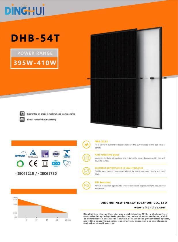 Manufacturer′s Direct Sales of Efficient All Black 395W 410W Solar Panels