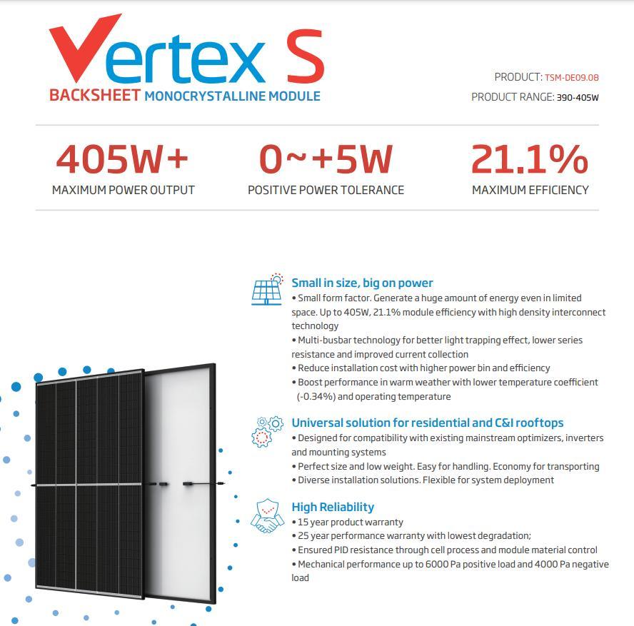 Trina 390/395/400/405/410W Monocrystalline PV High Quality Solar Panel for Home