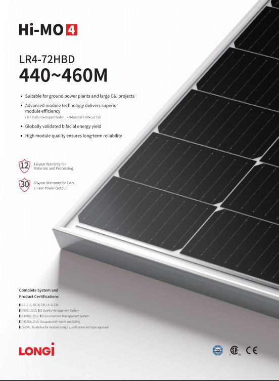 Longi Mono Travel Solar Panel 420 425 430 440watt Complete Solar System