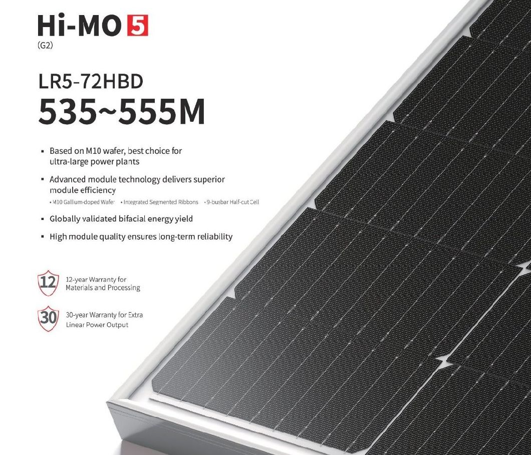 Longi Factory 144cells Perc Solar Cells 535W 540W 545W 550W 555W Solar Panel