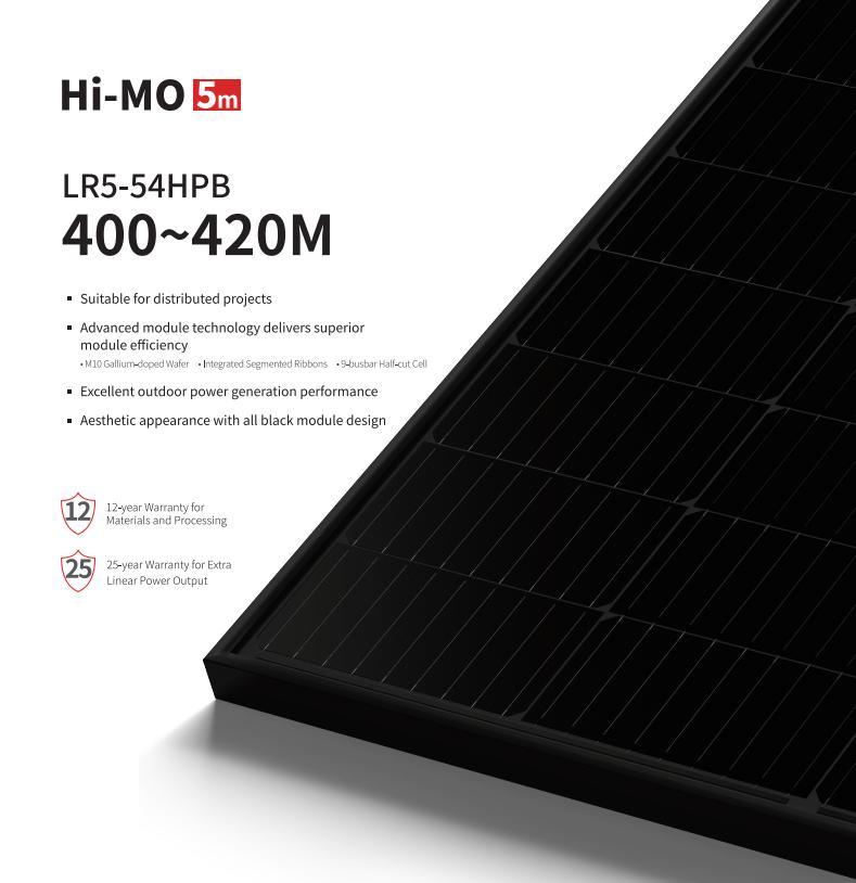 400W405W410W415W420W Full Black Solar Module for Home and Factory Mono Solar Panels
