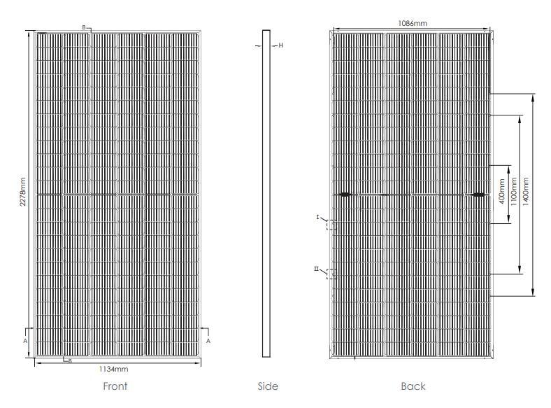 Jinko Panel Solar Bifacial 540W 545W 550W 555W Mono Crystalline N Type Solar Panel EU Warehouse