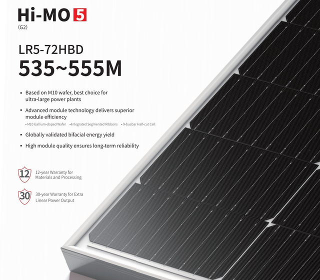 Hl Monocrystalline Bifacial Solar Panel 545W 550 W 555 Watt Photovoltaic Longi Bi Facial Solar Module