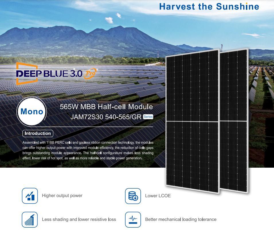 High Qualityja Half Cell Module Mbb Monocrystalline Silicon 540/545/550/555/560/565W Solar Panel Good Quality