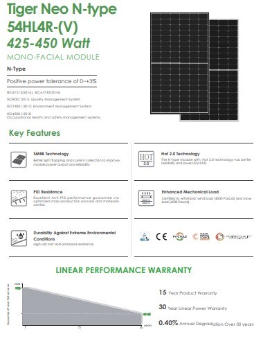 Longijinko Tier1 445/450/455W Half Cut Solar Panel for Systems Factory Price