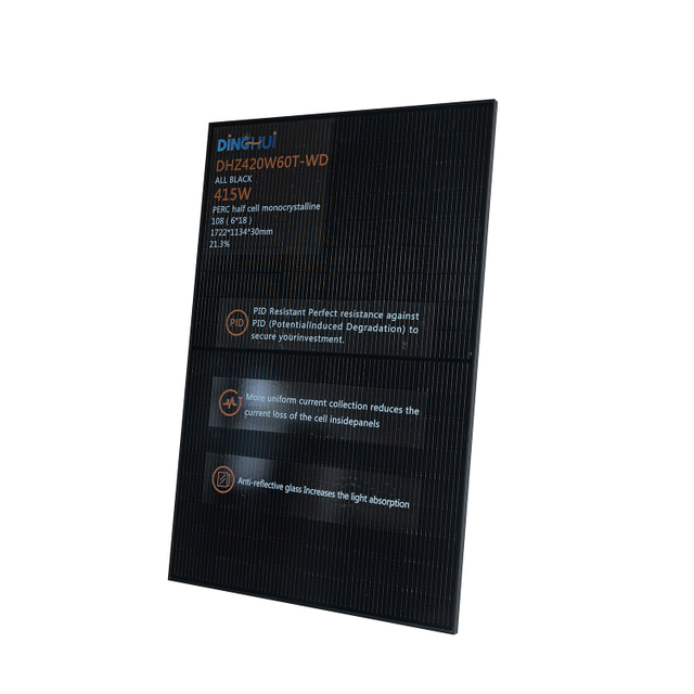 Factory Hot-Sale 400W 405W 410W 415W All Black Solar Panels Cheap Price