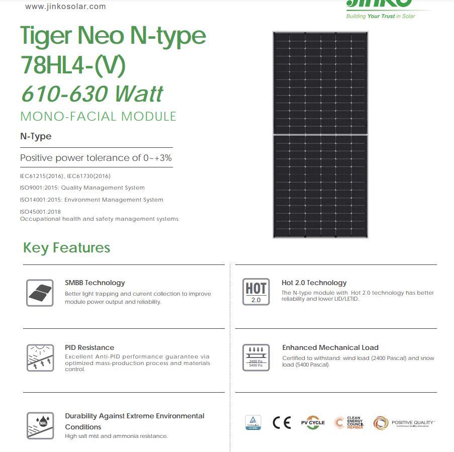 Aluminum Frame Monitoring Floodlight Outdoor Lighting Bifacial Jinko Solar Panels