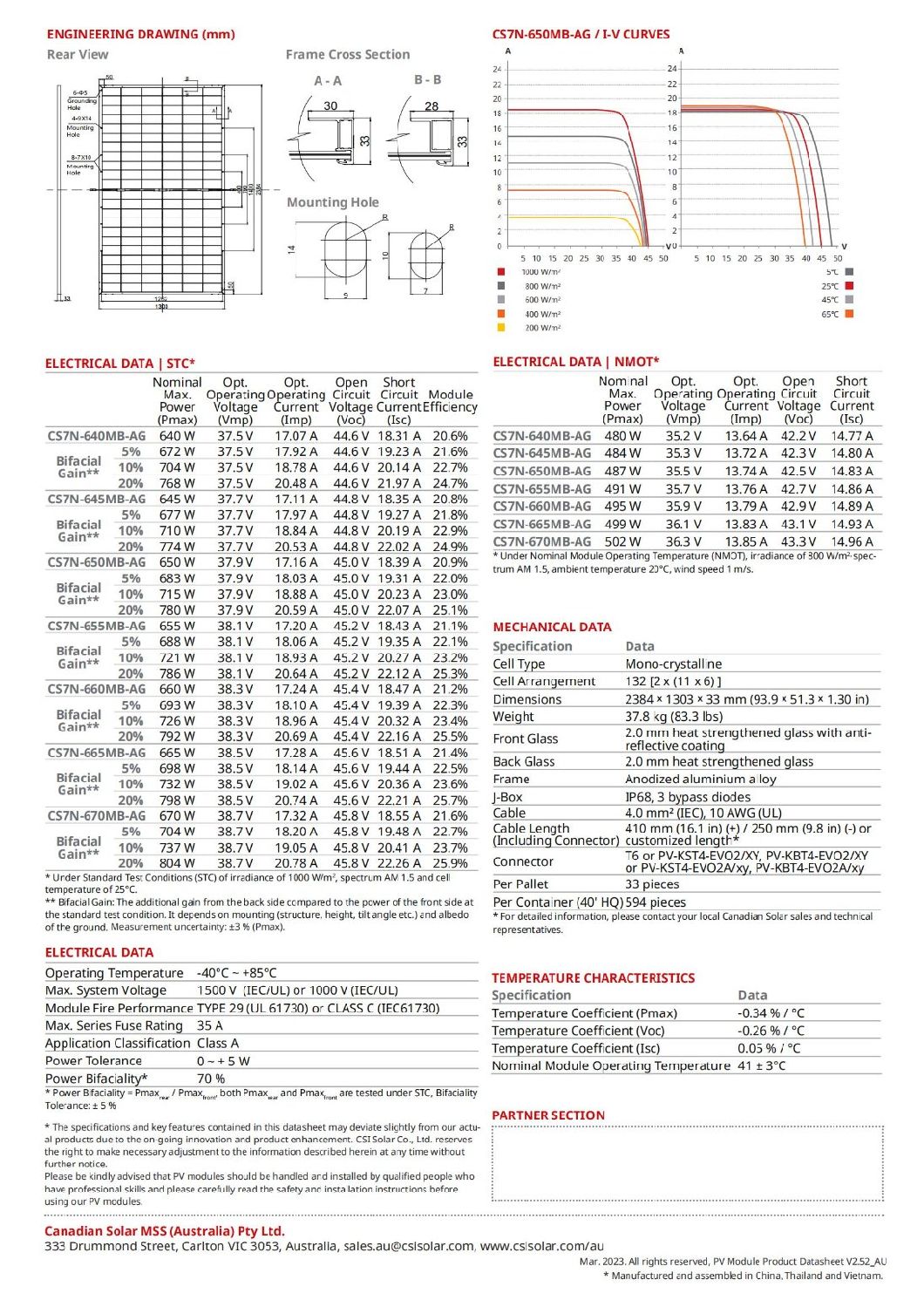 Canadian Solar Power Panel 640W645W650W655W660W665W670W Mono Module Panel