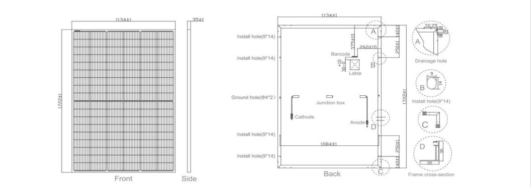 Dinghui Solar Panels 18V 36V Customized PV Modules Factory 400W 410W 108 Cells in USA