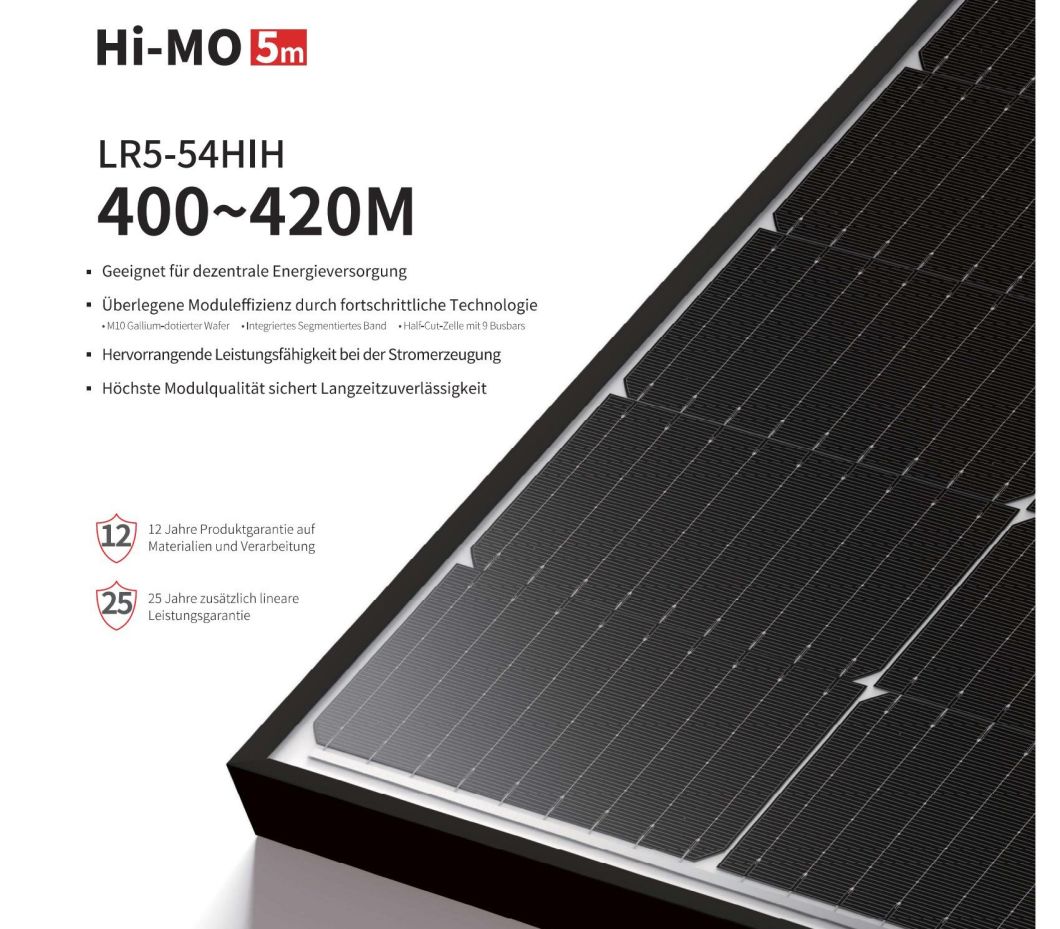 Longi/Ja/Jinko Tier 1 Mono Monocrystalline PV Module Solar Panel 400W 405W 410W 415W 420W
