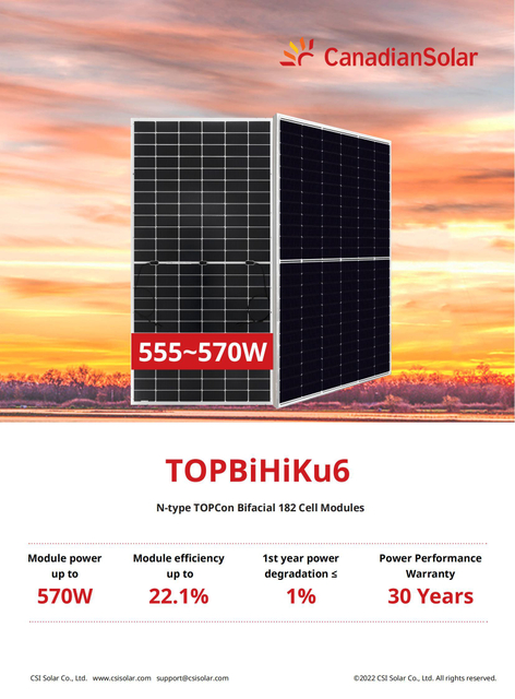 Canadian Bifacial Solar Panel Price 560W 565W 570W Solar Panel for Home