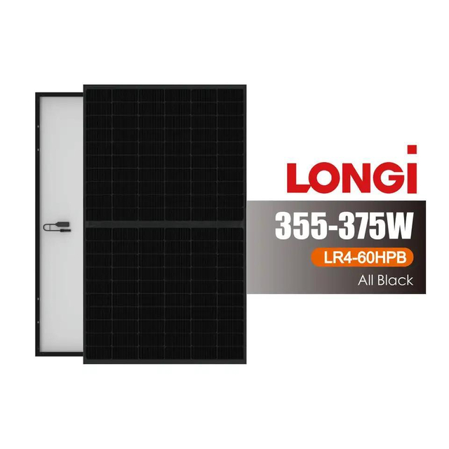 China All Black Longi Solar Panel 355W 360W 365W 370W 375W Solar Module ...