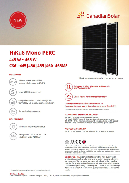 Tier 1 Brand Canadian 445W 450W 455W 460W Longi Dmegc A Grade Half Cut Solar Panels for Solar Energy System