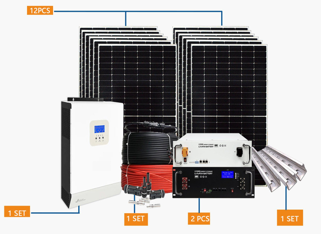 Solar System PV Power Panel Home 5kw10kw15kw20kw30kw Solar Hygrid Energy