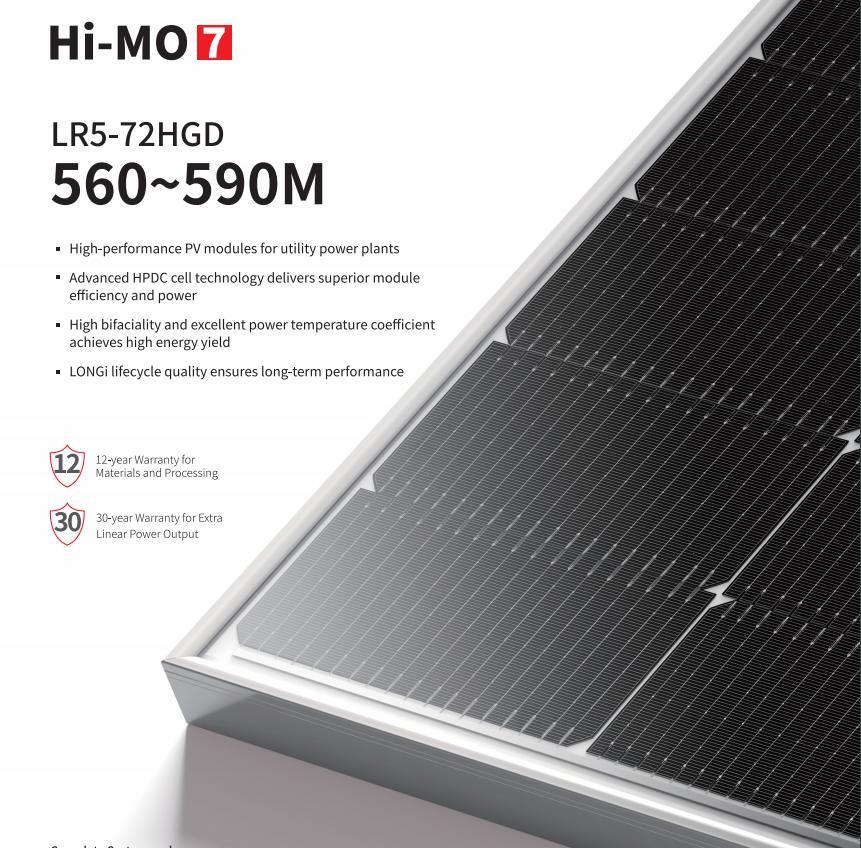 Longi Bifacial Solar Panels 560W/590W Grade Half Cells Solar Energy Panel